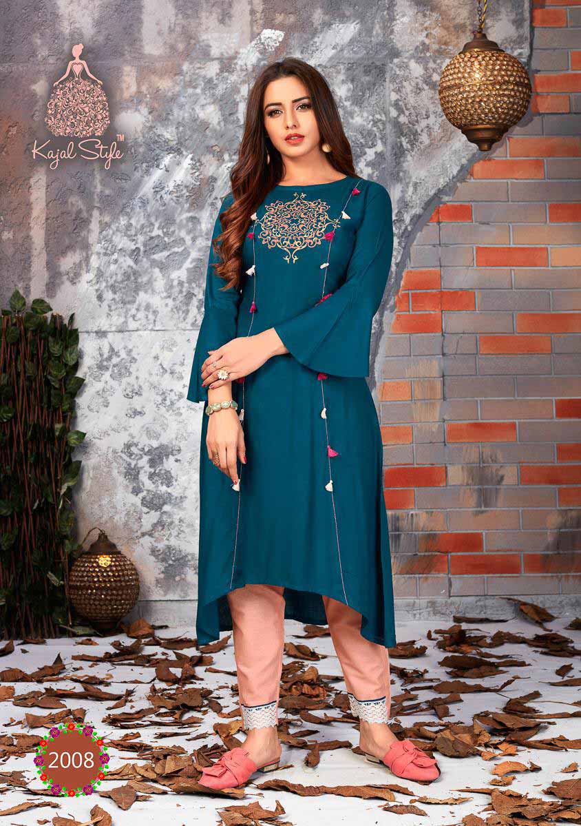 Kajal Style Fashion Label Vol-2 Cotton Rayon Kurti Set Kajal Style Fashion Label Vol-2 Cotton Rayon Kurti Set